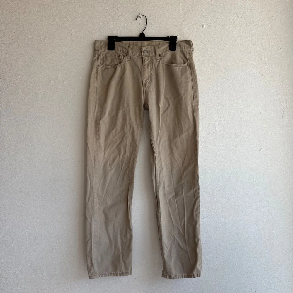 Levi's 514 Straight Fit Pants Mens 32x30 Khaki Tan Stretch Cotton Twill 5 Pocket